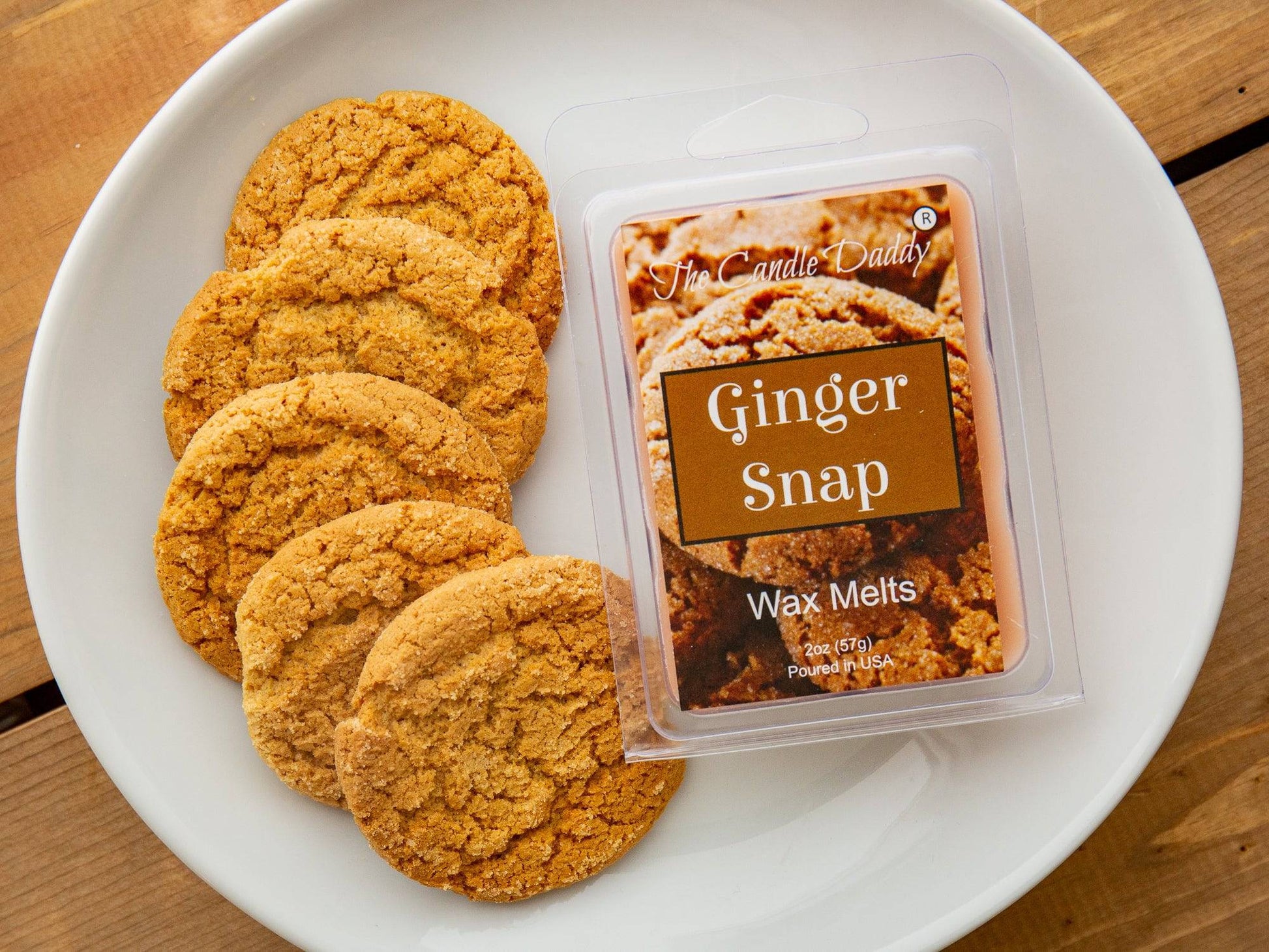 Ginger Snap -  Crisp Ginger Cookie Scented Melt- Maximum Scent Wax Cubes/Melts- 1 Pack -2 Ounces- 6 Cubes - The Candle Daddy