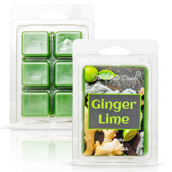 Ginger Lime - Fruity Ginger Lime Scented Melt- Maximum Scent Wax Cubes/Melts- 1 Pack -2 Ounces- 6 Cubes - The Candle Daddy
