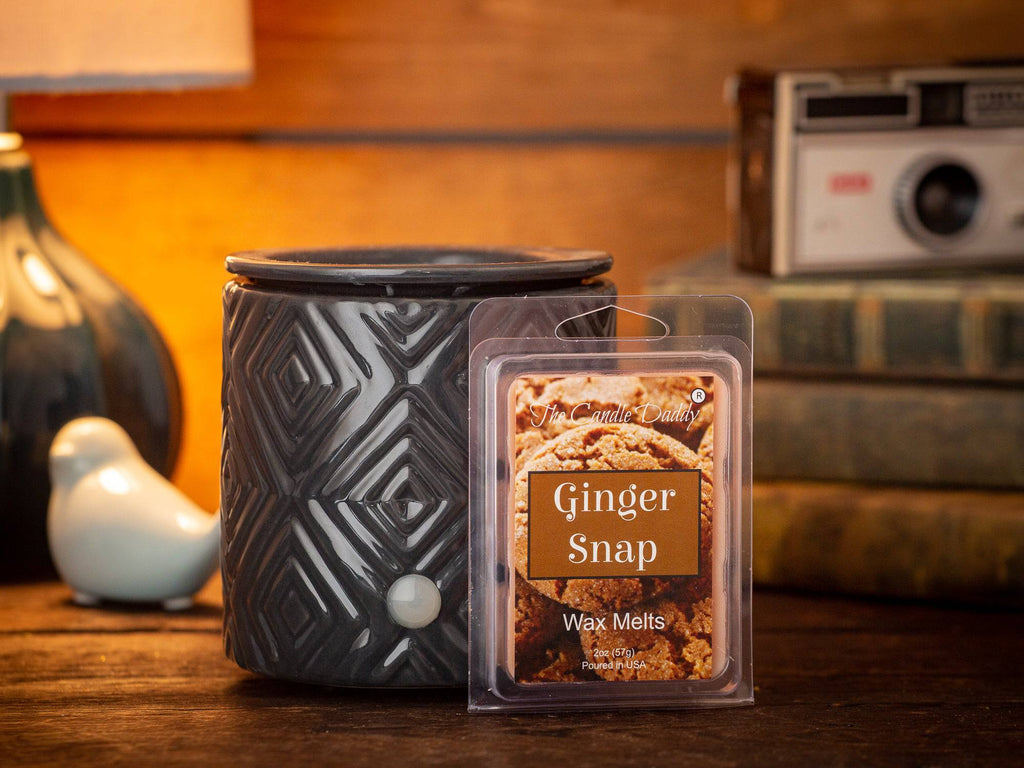Ginger Snap -  Crisp Ginger Cookie Scented Melt- Maximum Scent Wax Cubes/Melts- 1 Pack -2 Ounces- 6 Cubes - The Candle Daddy