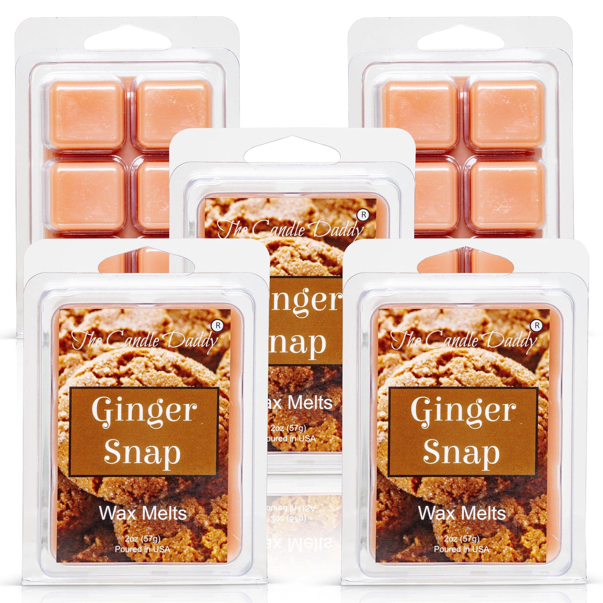 Ginger Snap -  Crisp Ginger Cookie Scented Melt- Maximum Scent Wax Cubes/Melts- 1 Pack -2 Ounces- 6 Cubes - The Candle Daddy