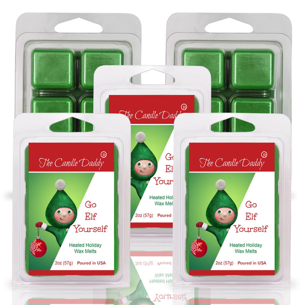 5 Pack - Go Elf Yourself - Heated Holiday Scented Wax Melt - 2 Ounces x 5 Packs = 10 Ounces - The Candle Daddy