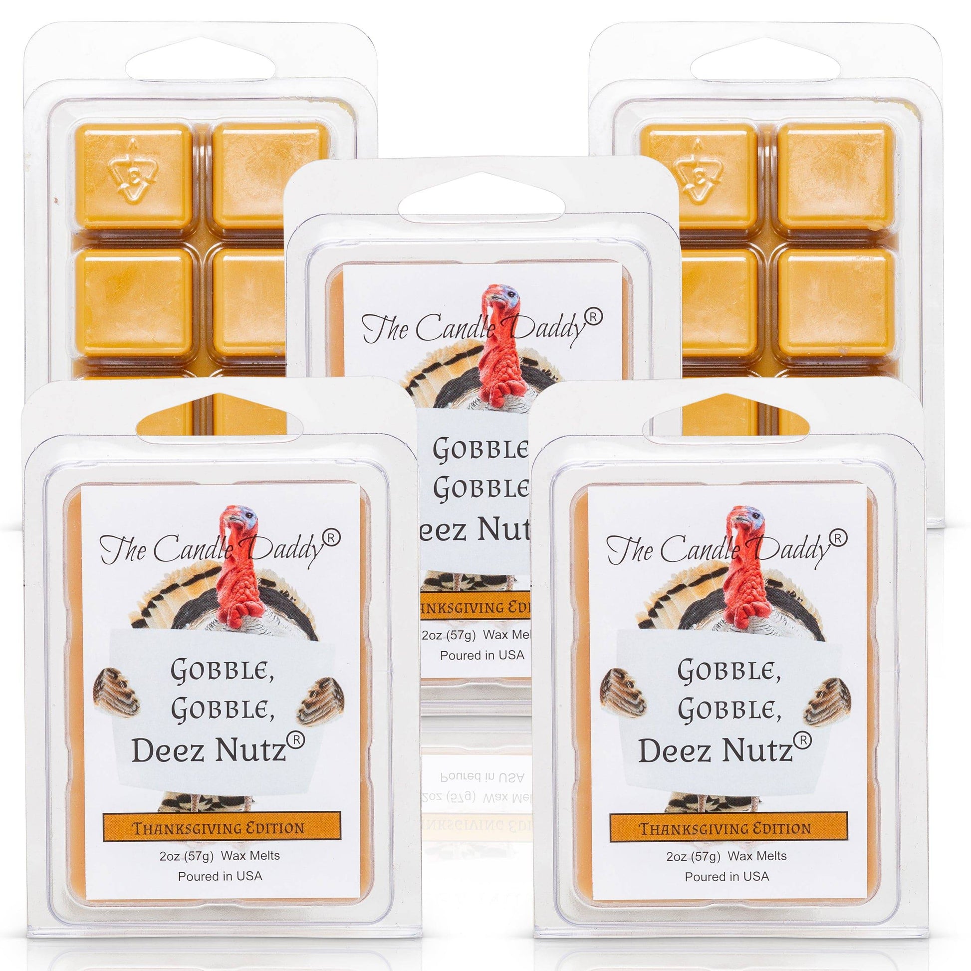 Gobble, Gobble Deez Nutz - Thanksgiving Edition - Banana Nut Bread Scented Melt - Maximum Scent Wax Cubes/Melts - 1 Pack - 2 Ounces - 6 Cubes - The Candle Daddy