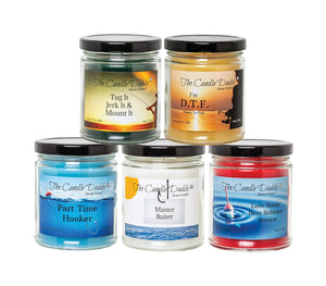 The Hook Up! Fisherman's Friend 5 Pack 6oz Candle Combo - 5 Distinctively Different Aromas - 30 Total Ounces, 200 Total Hours of Burn Time! - Fishing Fisherwoman Outdoors - Hilarious Funny Gift - The Candle Daddy