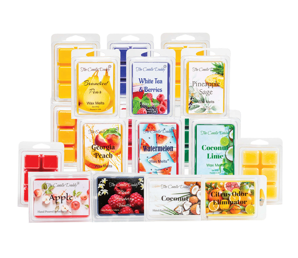 The Fruit Basket - 10 Melt Fruit Fragrance Sampler. 10 Total Random 2oz Wax Melt Variety Pack - 60 Total Cubes 20 Total Ounces - The Candle Daddy