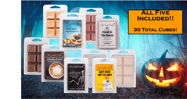 Haunted Halloween 5 Pack - 5 Amazing Halloween Themed Wax Melts - 30 Total Cubes - 10 Total Ounces - The Candle Daddy