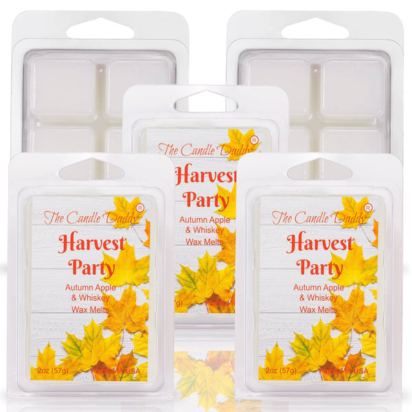 5 Pack - Harvest Party - Autumn Apple and Whiskey Scented Wax Melt - 2 Ounces x 5 Packs = 10 Ounces - The Candle Daddy