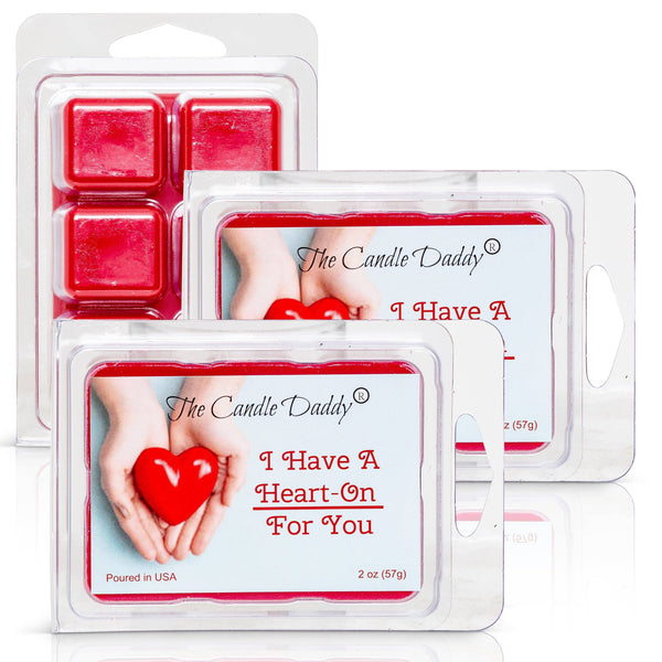 I Have a HEART ON For You - Valentine's Day Edition - Funny Red Hot Cinnamon Scented Wax Melt Cubes - 2 Ounces - The Candle Daddy
