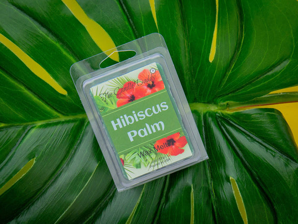 Hibiscus Palm - Lush, Botanical Scented Melt- Maximum Scent Wax Cubes/Melts- 1 Pack -2 Ounces- 6 Cubes - The Candle Daddy