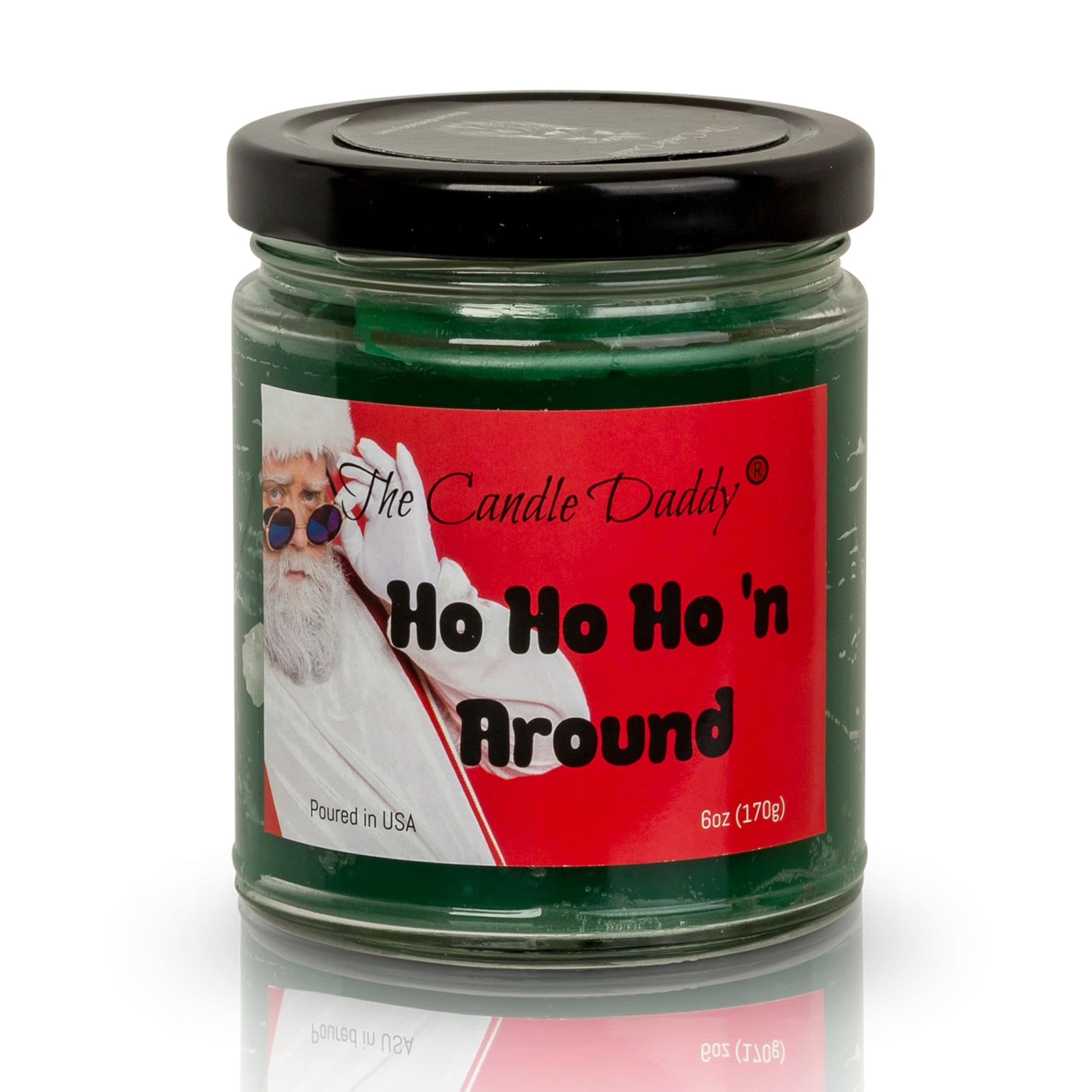 Ho Ho Ho'n Around Holiday Candle - Funny Apple Maple Bourbon Scented Candle - Funny Holiday Candle for Christmas, New Years - Long Burn Time, Holiday Fragrance, Hand Poured in USA - 6oz - The Candle Daddy