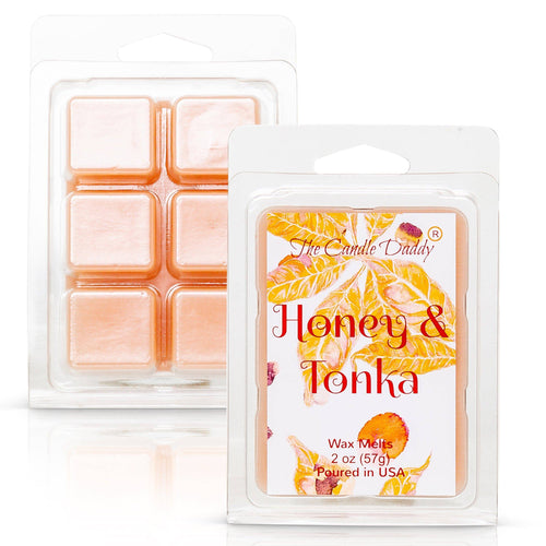 Honey & Tonka - Spiced Honey and Tonka Scented Melt- Maximum Scent Wax Cubes/Melts- 1 Pack -2 Ounces- 6 Cubes - Blowout