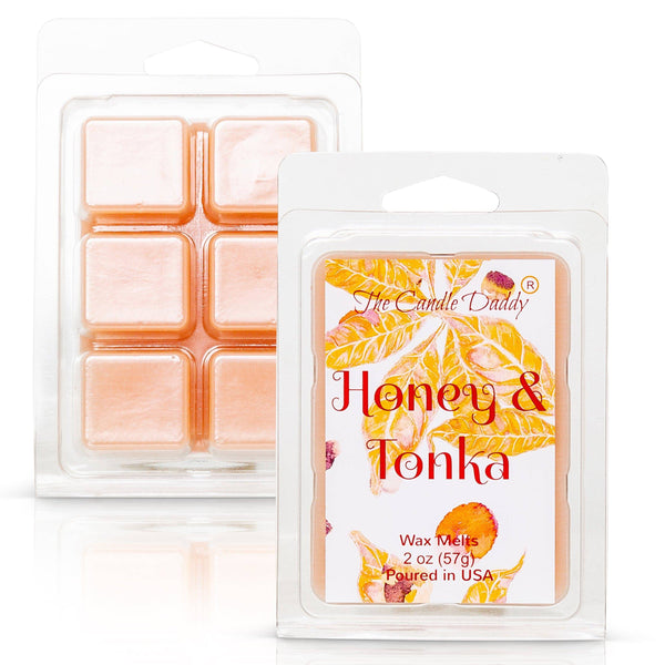 FREE SHIPPING - Honey & Tonka - Spiced Honey and Tonka Scented Melt- Maximum Scent Wax Cubes/Melts- 1 Pack -2 Ounces- 6 Cubes