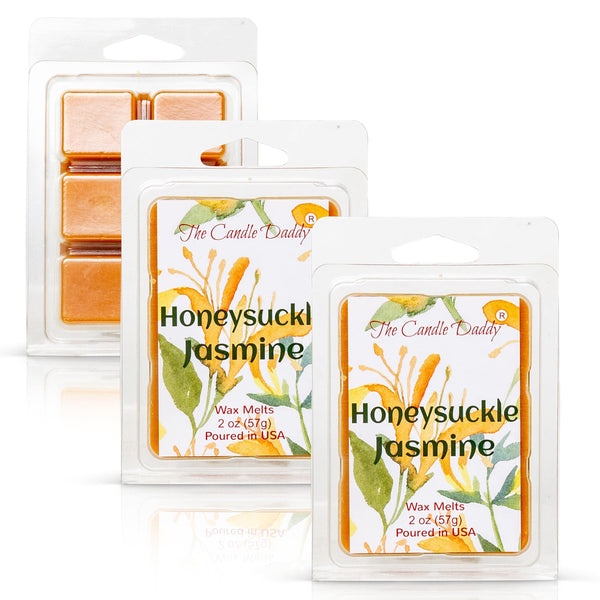 Honeysuckle Jasmine - Floral Honeysuckle & Jasmine Scented Melt- Maximum Scent Wax Cubes/Melts- 1 Pack -2 Ounces- 6 Cubes - The Candle Daddy