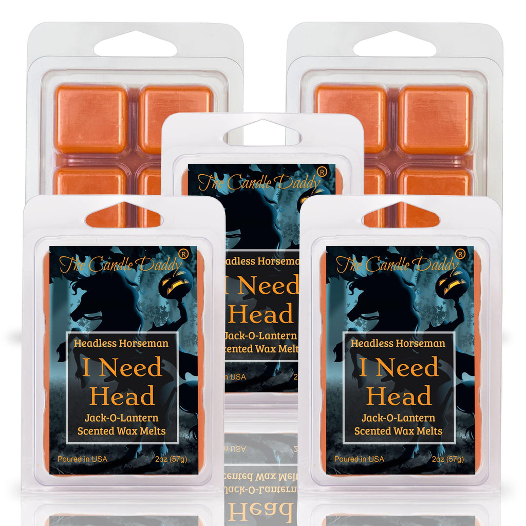 I Need Head - Headless Horseman Halloween - Jack-O-Lantern Scented Wax Melt - 1 Pack - 2 Ounces - 6 Cubes - The Candle Daddy
