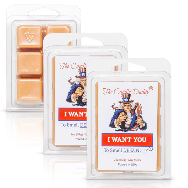 I Want You....To Smell Deez Nutz - USA Edition - Banana Nut Bread Scented - Maximum Scent Wax Cubes/Melts - 1 Pack - 2 Ounces - 6 Cubes - The Candle Daddy