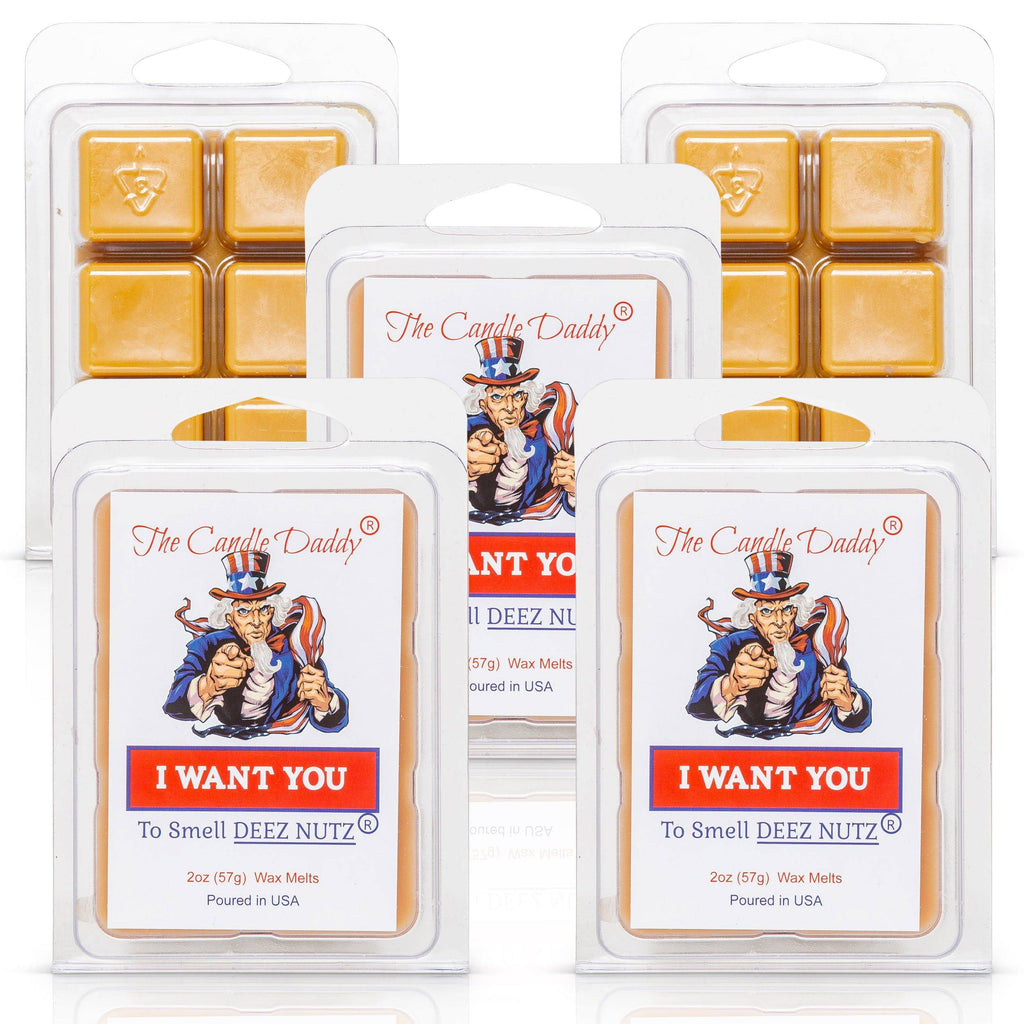 I Want You....To Smell Deez Nutz - USA Edition - Banana Nut Bread Scented - Maximum Scent Wax Cubes/Melts - 1 Pack - 2 Ounces - 6 Cubes - The Candle Daddy