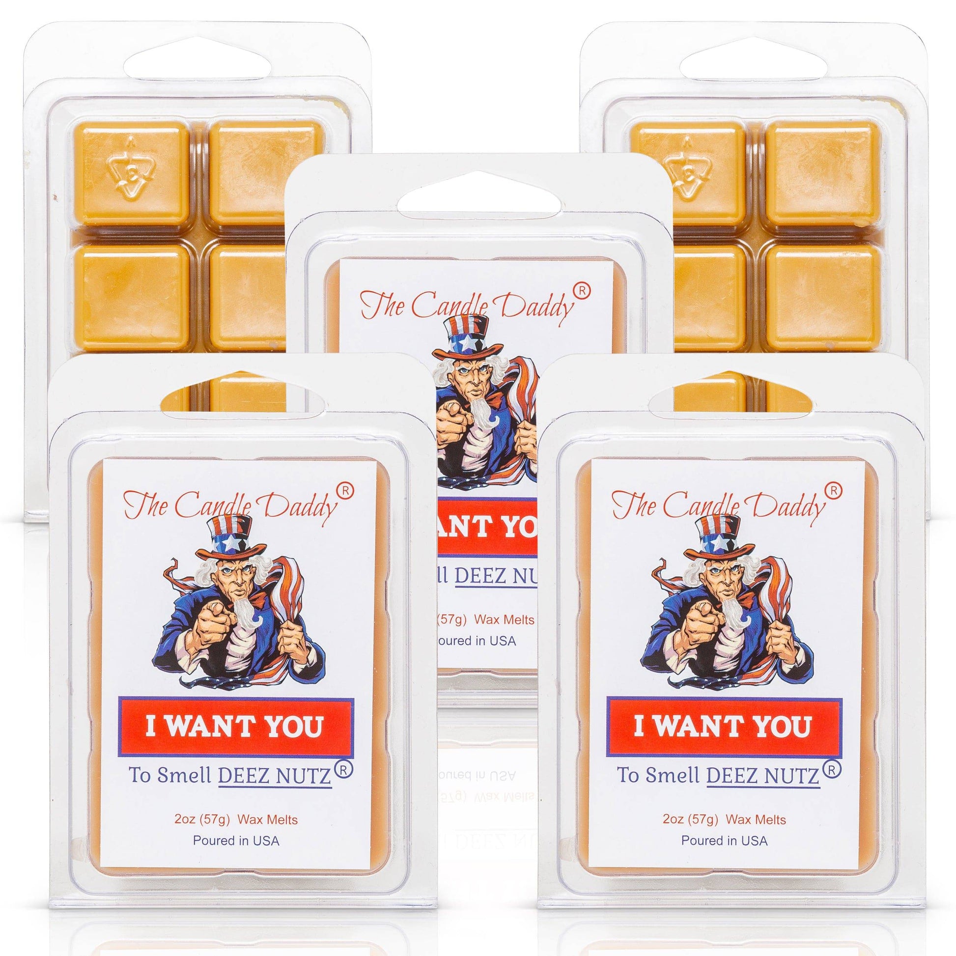 I Want You....To Smell Deez Nutz - USA Edition - Banana Nut Bread Scented - Maximum Scent Wax Cubes/Melts - 1 Pack - 2 Ounces - 6 Cubes - The Candle Daddy