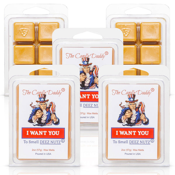5 Pack - I Want You....To Smell Deez Nutz - USA Edition - Banana Nut Bread Scented - Maximum Scent Wax Cubes/Melts - 2 Ounces x 5 Packs = 10 Ounces - The Candle Daddy