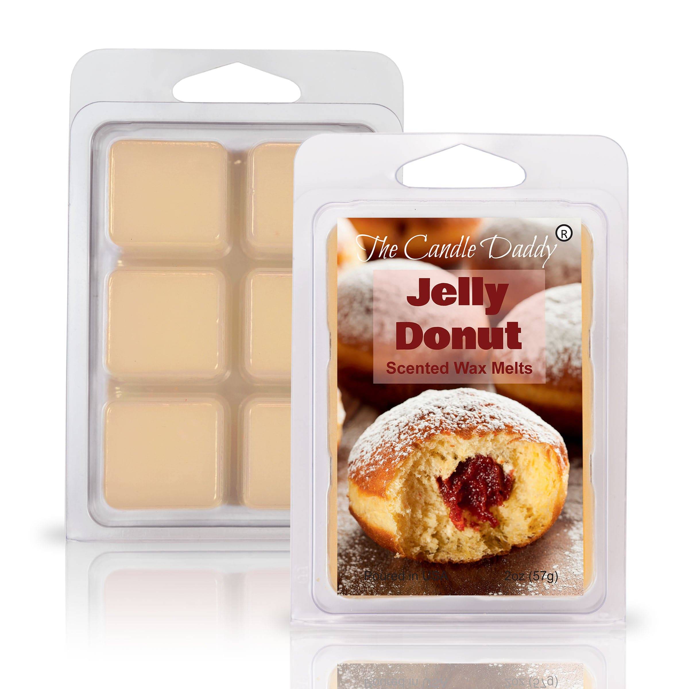 Jelly Donut - Sweet Pastry and Fruit Scented Wax Melt - 1 Pack - 2 Ounces -  6 Cubes