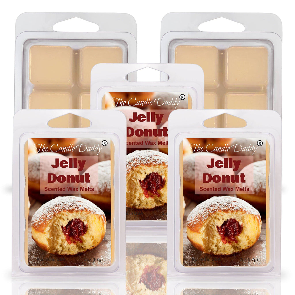 Jelly Donut - Sweet Pastry and Fruit Scented Wax Melt - 1 Pack - 2 Ounces - 6 Cubes - The Candle Daddy