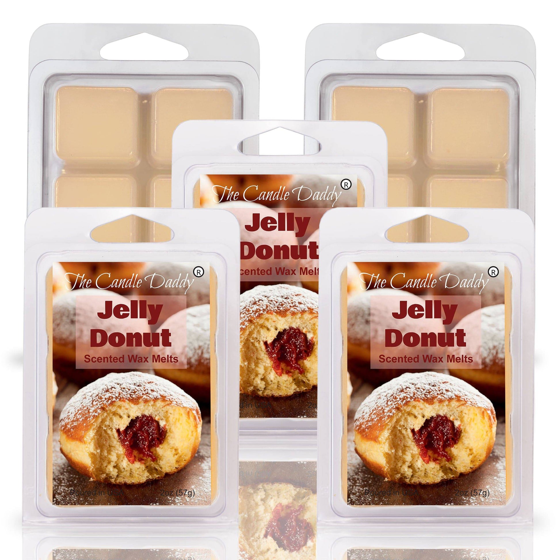 Jelly Donut - Sweet Pastry and Fruit Scented Wax Melt - 1 Pack - 2 Ounces - 6 Cubes - The Candle Daddy