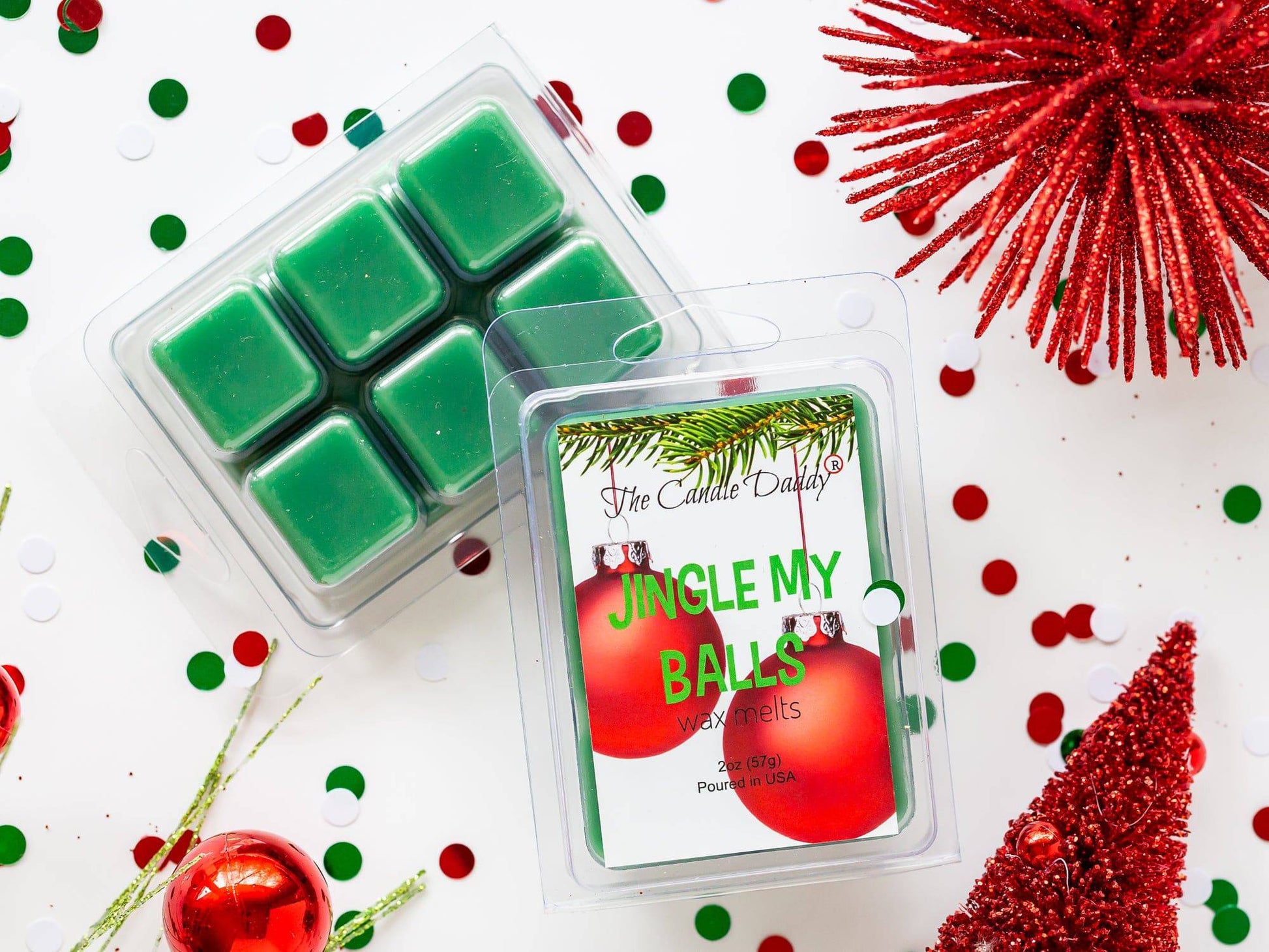 5 Pack - Jingle My Balls - Holly Berry Christmas Scented Wax Melt - 2 Ounces x 5 Packs = 10 Ounces - The Candle Daddy