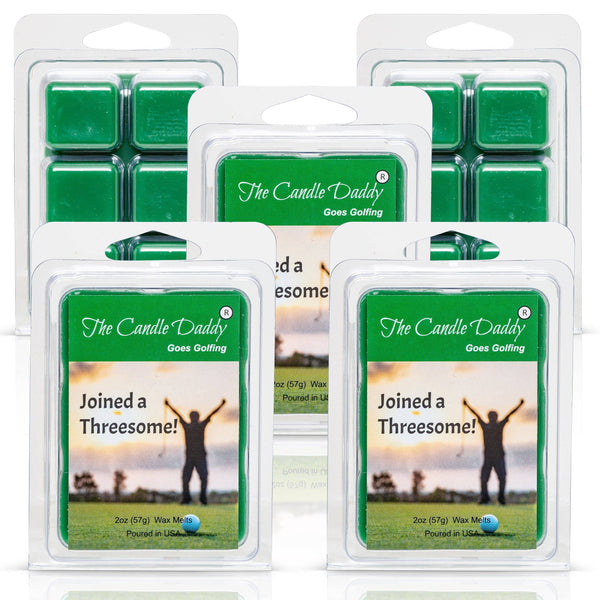 5 Pack - The Candle Daddy Goes Golfing - Joined a Threesome - Fairway Grass Scented Melt- Maximum Scent Wax Cubes/Melts - 2 Ounces x 5 Packs = 10 Ounces - The Candle Daddy
