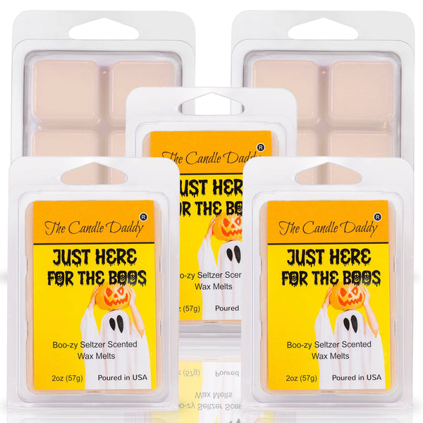 5 Pack - Just Here For The Boos - Boo-zy Seltzer Scented Wax Melt - 2 Ounces x 5 Packs = 10 Ounces - The Candle Daddy