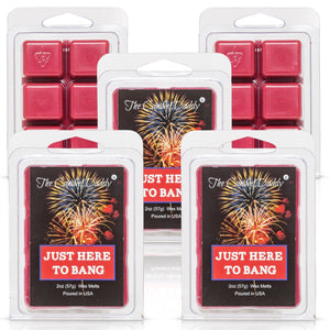 5 Pack - Just Here To Bang - 4th of July - Juicy Summer Watermelon Scented Melt - Maximum Scent Wax Cubes/Melts - 2 Ounces x 5 Packs = 10 Ounces - The Candle Daddy