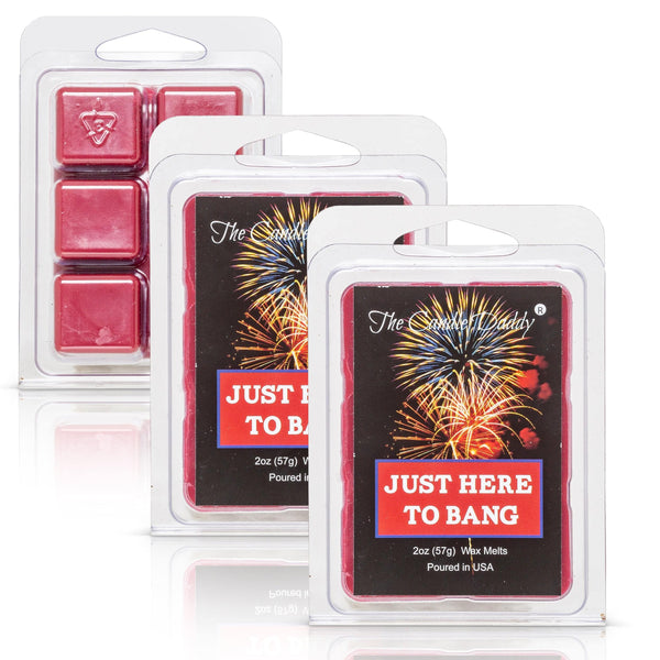 Just Here To Bang - 4th of July - Juicy Summer Watermelon Scented Melt - Maximum Scent Wax Cubes/Melts - 1 Pack - 2 Ounces - 6 Cubes - The Candle Daddy