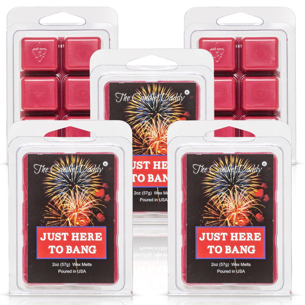 Just Here To Bang - 4th of July - Juicy Summer Watermelon Scented Melt - Maximum Scent Wax Cubes/Melts - 1 Pack - 2 Ounces - 6 Cubes - The Candle Daddy