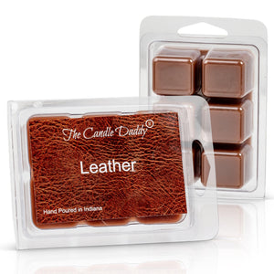 5 Pack - Leather Scented Wax Melt Cubes - 2 Oz x 5 Packs = 10 Ounces - The Candle Daddy