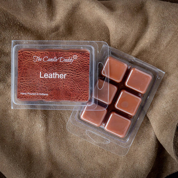 5 Pack - Leather Scented Wax Melt Cubes - 2 Oz x 5 Packs = 10 Ounces - The Candle Daddy