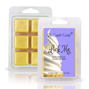 Lick Me - Vanilla Waffle Cone Ice Cream Scented Wax Melt - 1 Pack - 2 Ounces - 6 Cubes - The Candle Daddy