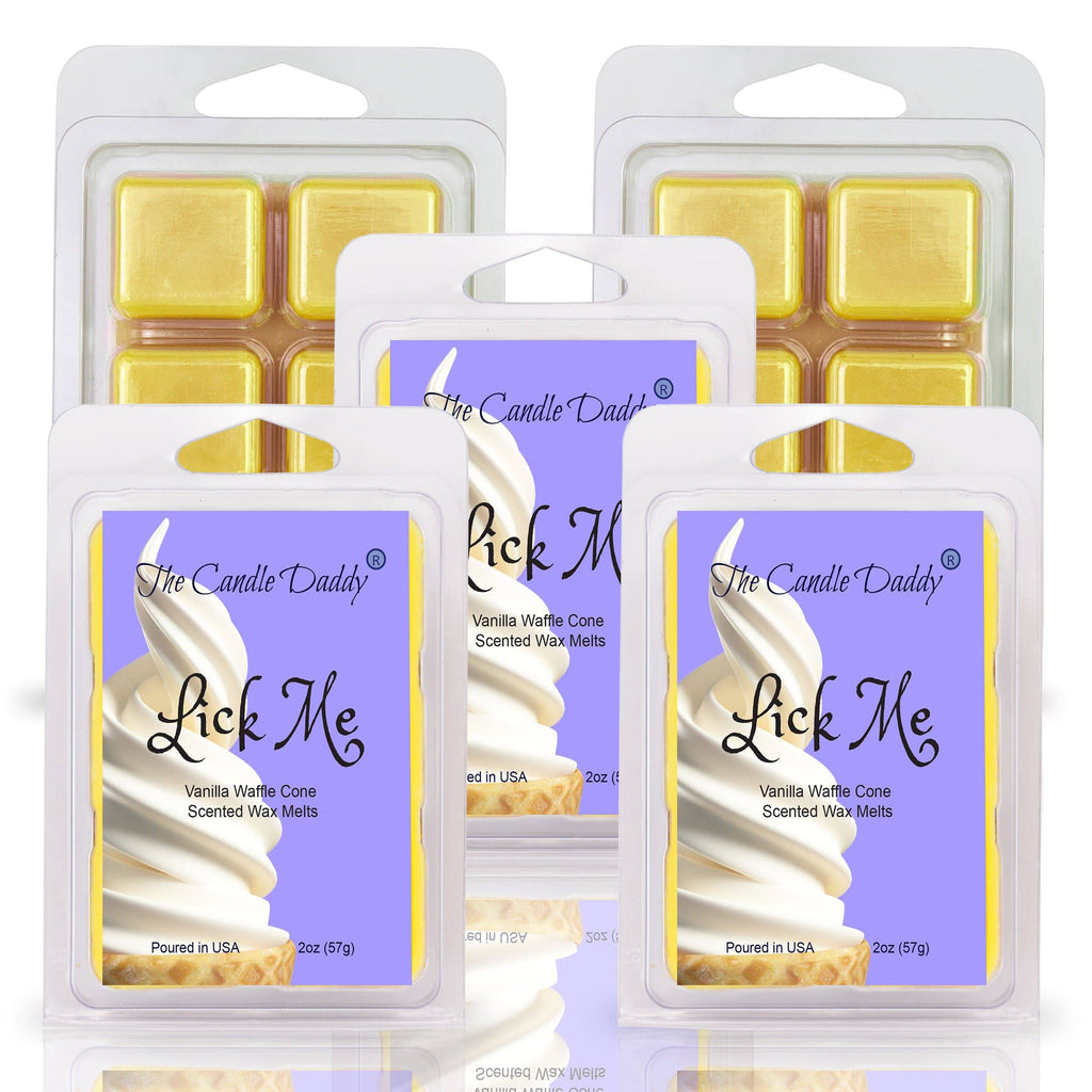 5 Pack - Lick Me - Vanilla Waffle Cone Ice Cream Scented Wax Melt - 2 Ounces x 5 Packs = 10 Ounces - The Candle Daddy