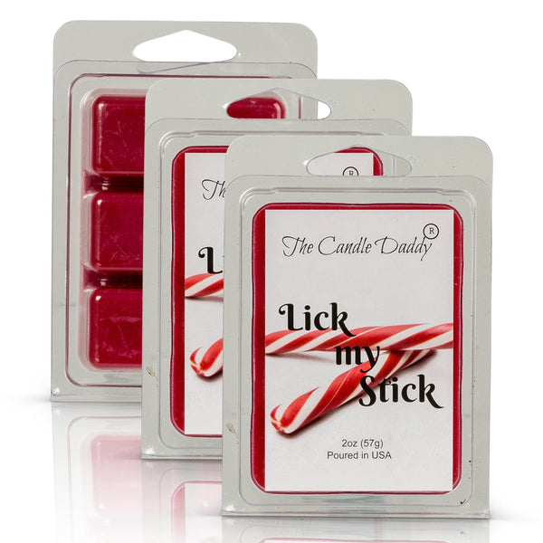Lick My Stick - Peppermint Stick Scented Wax Melt - 1 Pack - 2 Ounce - 6 Cubes - The Candle Daddy