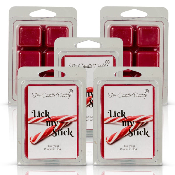 5 Pack - Lick My Stick - Peppermint Stick Scented Wax Melt - 2 Ounces x 5 Packs = 10 Ounces - The Candle Daddy
