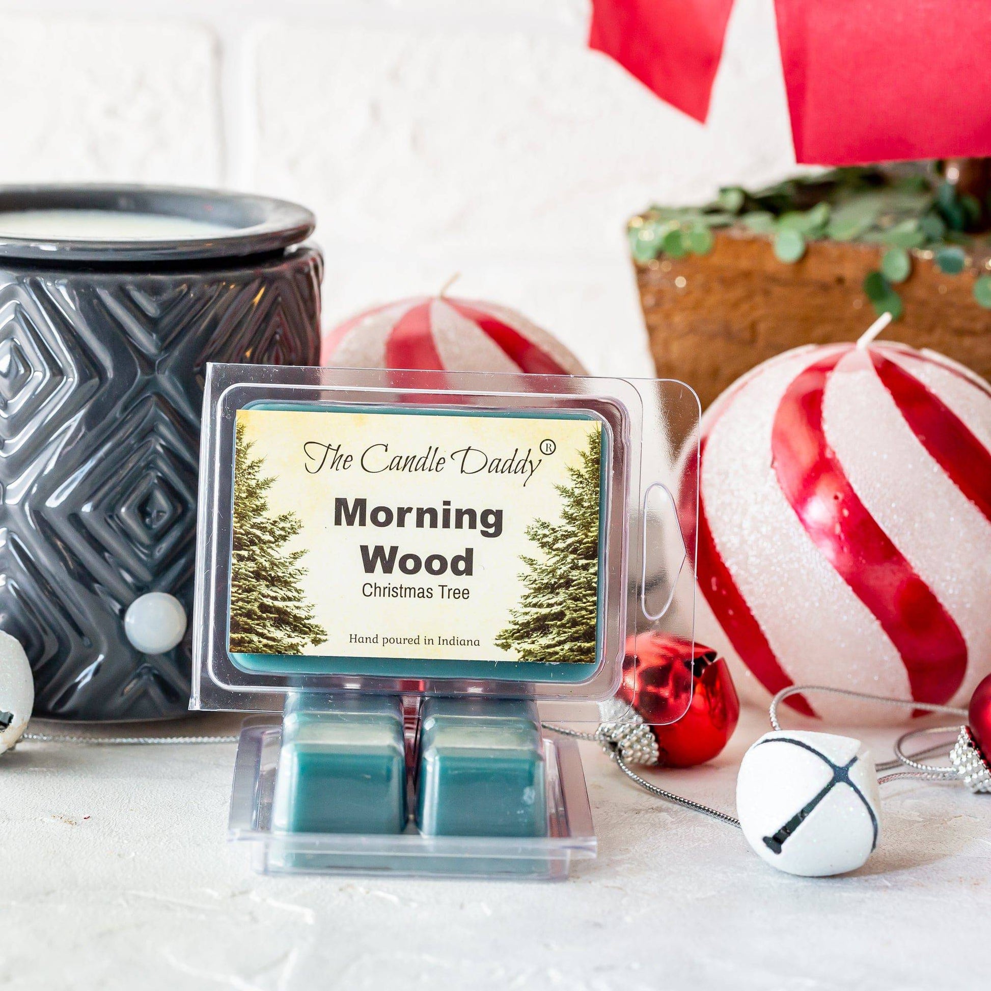 Morning Wood - Blue Spruce Christmas Tree Scented - 1 Pack - 2 Ounces - 6 Cubes - The Candle Daddy