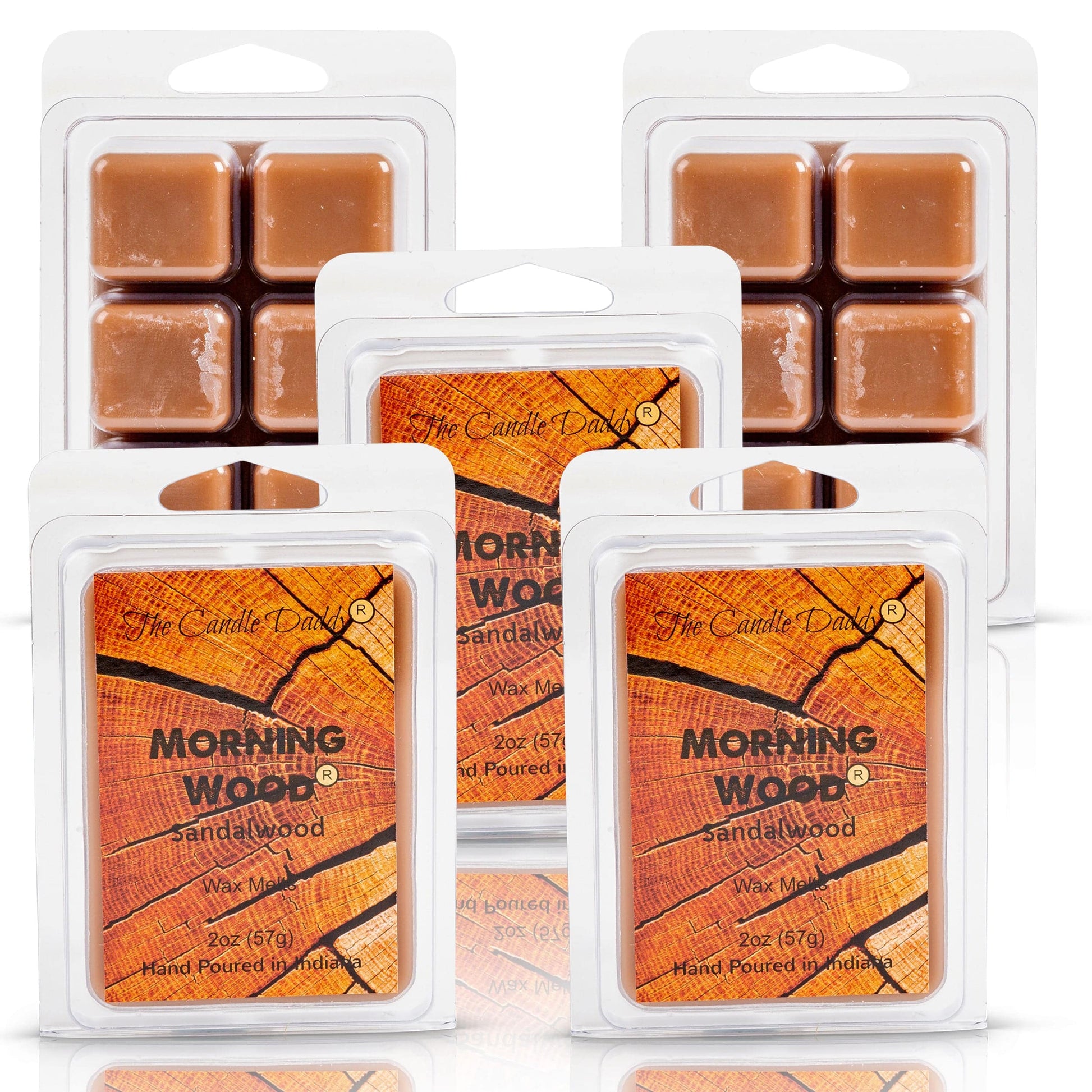 Morning Wood - Sandalwood Scented Wax Melt - 1 Pack - 2 Ounces - 6 Cubes - The Candle Daddy