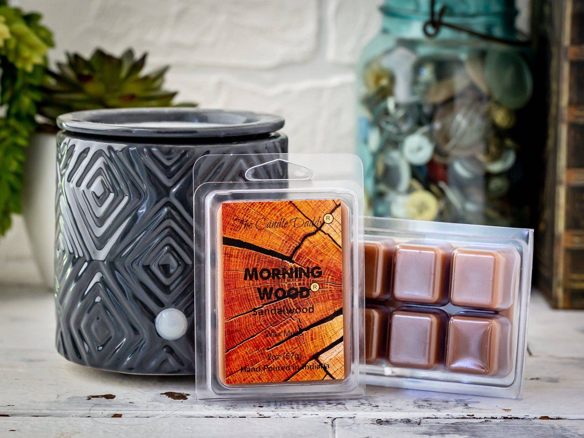Morning Wood - Sandalwood Scented Wax Melt - 1 Pack - 2 Ounces - 6 Cubes - The Candle Daddy