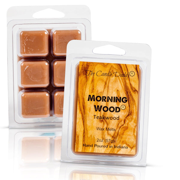 Morning Wood - Teak Wood Scented Wax Melt - 1 Pack - 2 Ounces - 6 Cubes - The Candle Daddy