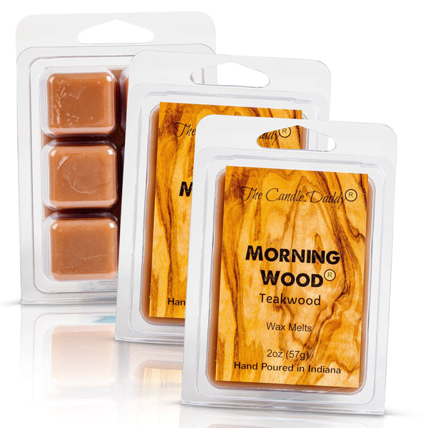 Morning Wood - Teak Wood Scented Wax Melt - 1 Pack - 2 Ounces - 6 Cubes - The Candle Daddy