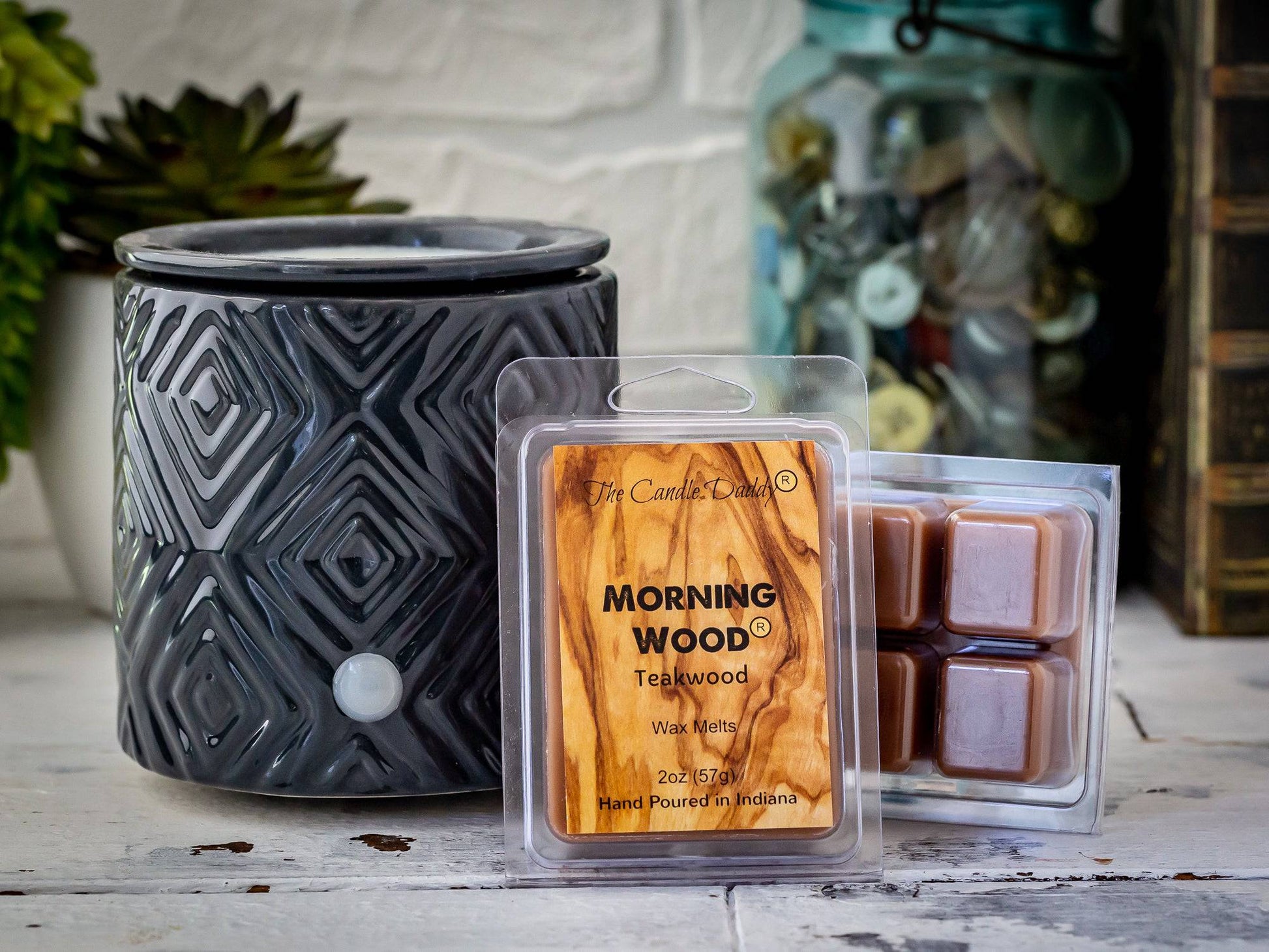 5 Pack - Morning Wood - Teak Wood Scented Wax Melt Cubes - 2 Oz x 5 Packs = 10 Ounces - The Candle Daddy