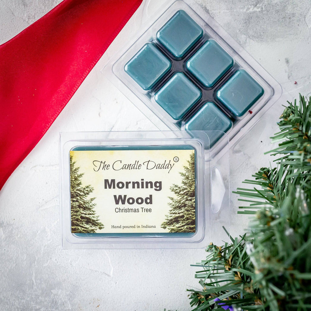 Morning Wood - Blue Spruce Christmas Tree Scented - 1 Pack - 2 Ounces - 6 Cubes - The Candle Daddy