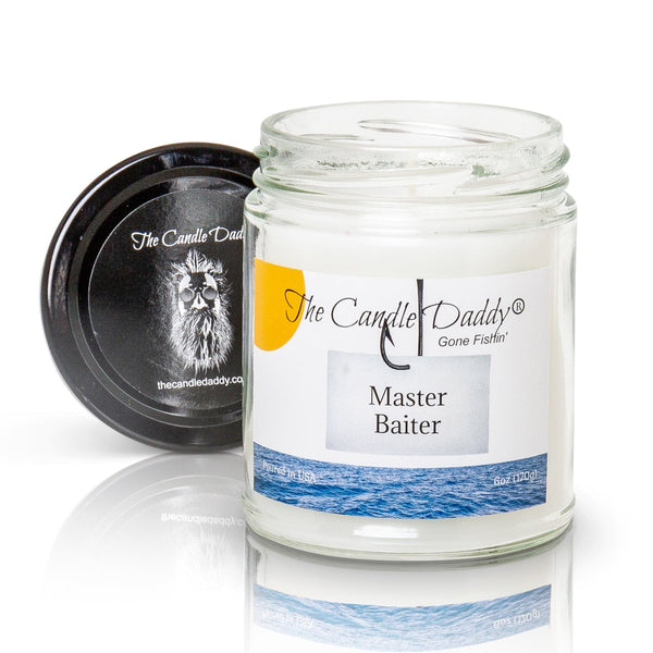 The Candle Daddy's Gone Fishin' - Master Baiter - Vanilla Hand Lotion Scented - Maximum Scent Jar Candle - 6 oz- 40 hour burn time - The Candle Daddy