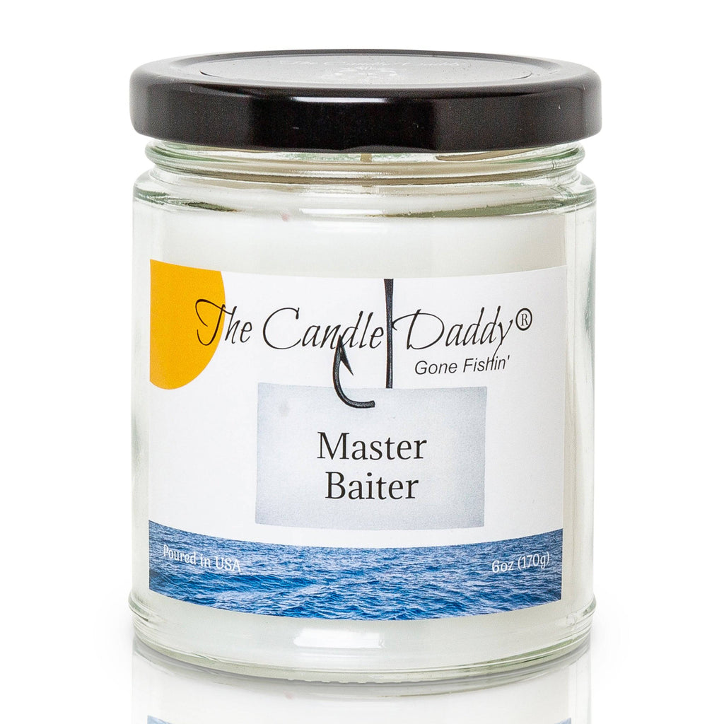 The Candle Daddy's Gone Fishin' - Master Baiter - Vanilla Hand Lotion Scented - Maximum Scent Jar Candle - 6 oz- 40 hour burn time - The Candle Daddy