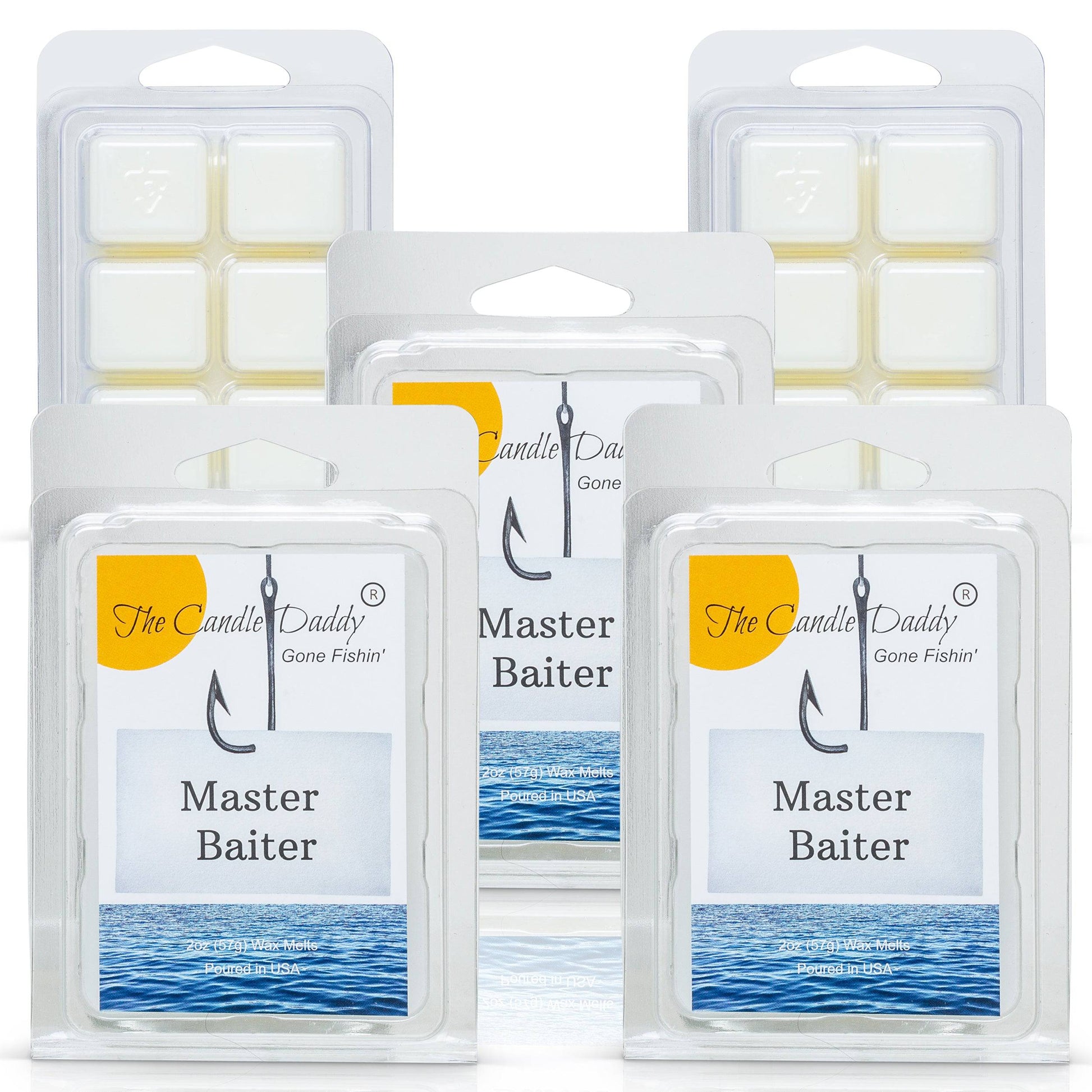 The Candle Daddy's Gone Fishin' - Master Baiter - Coconut Hand Lotion Scented Melt- Maximum Scent Wax Cubes/Melts- 1 Pack -2 Ounces- 6 Cubes - The Candle Daddy