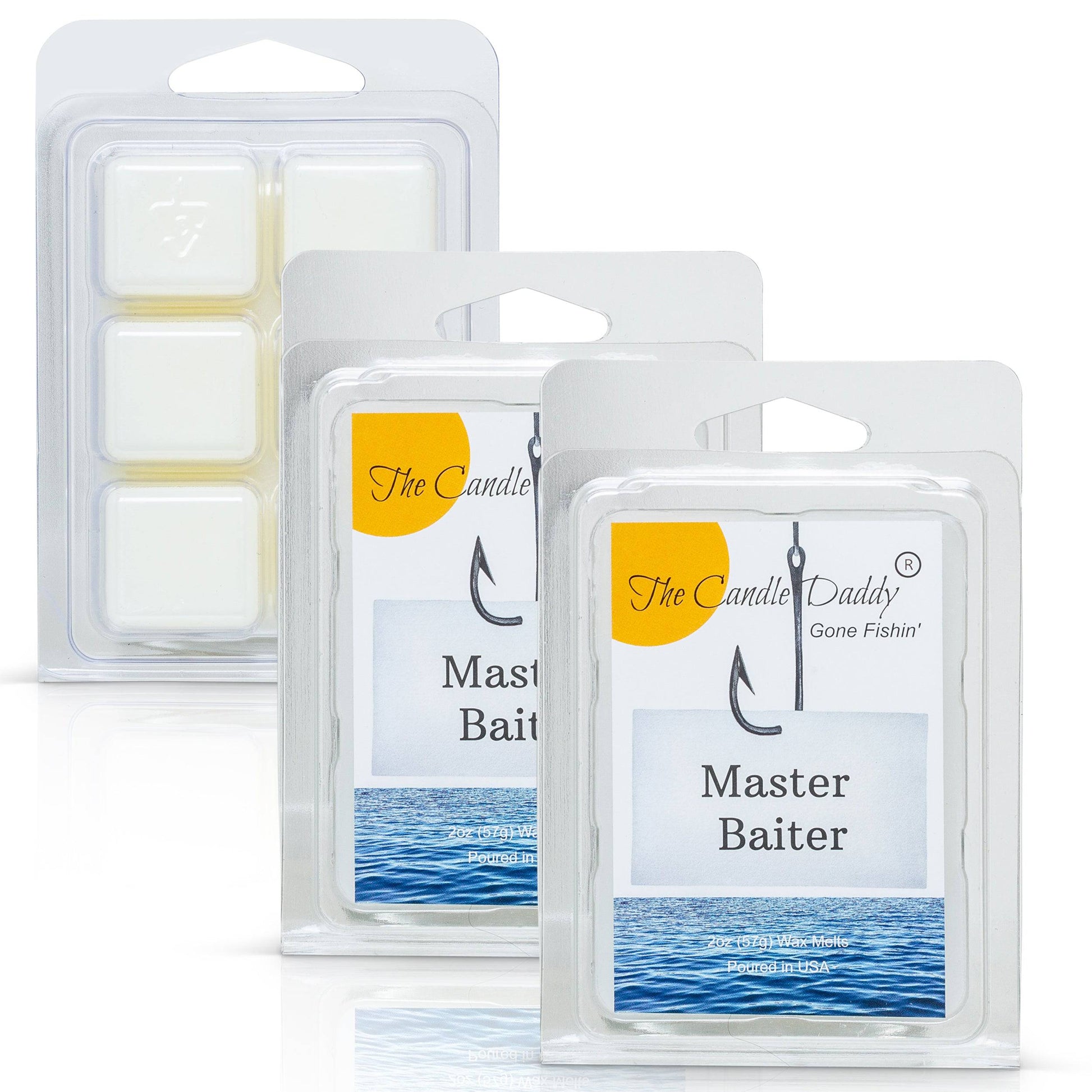 The Candle Daddy's Gone Fishin' - Master Baiter - Coconut Hand Lotion Scented Melt- Maximum Scent Wax Cubes/Melts- 1 Pack -2 Ounces- 6 Cubes - The Candle Daddy