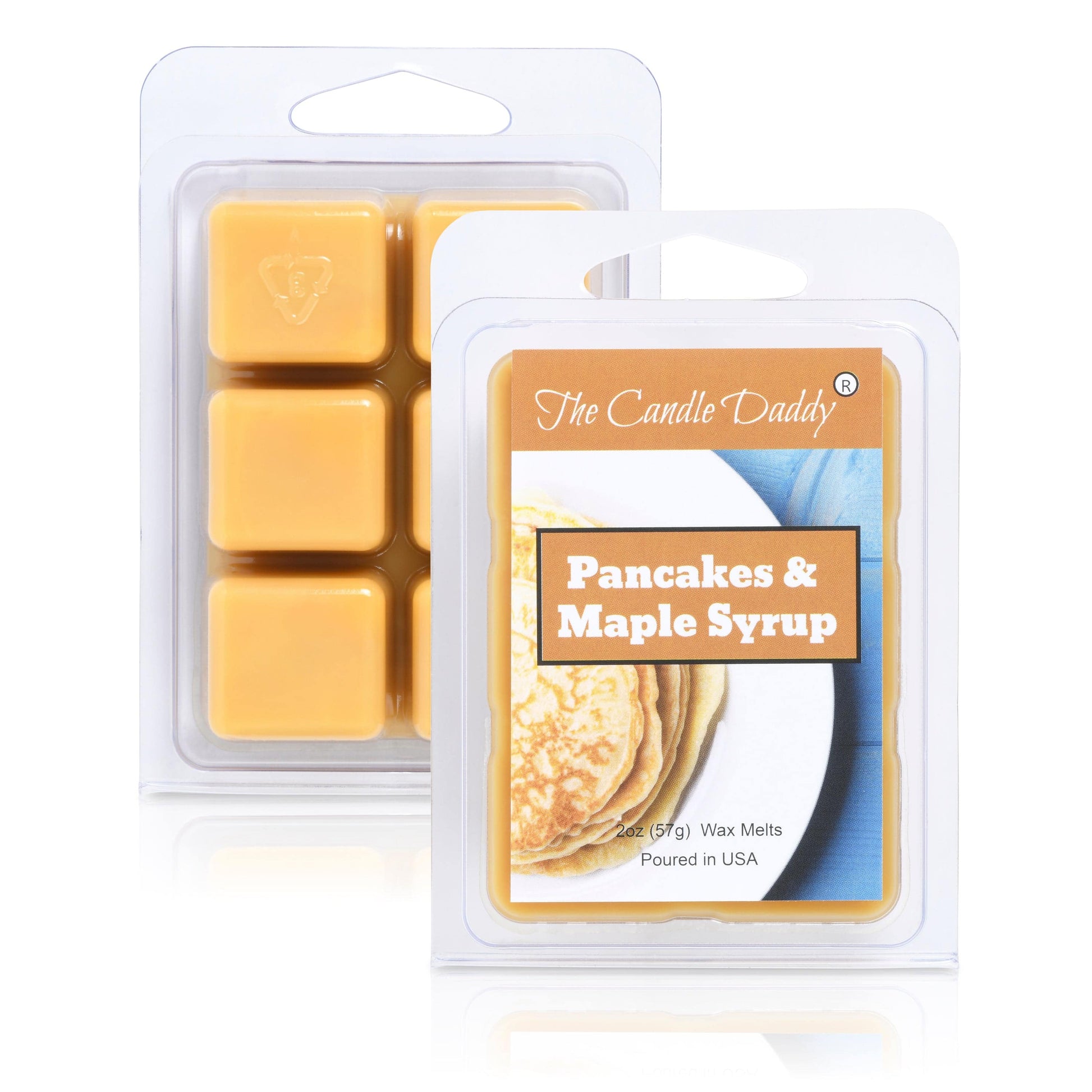 Pancakes & Maple Syrup - Sticky and Sweet Pancake Scented Melt- Maximum Scent Wax Cubes/Melts- 1 Pack -2 Ounces- 6 Cubes - The Candle Daddy