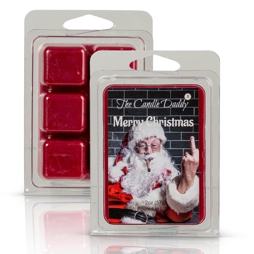 Merry Christmas - Santa Bird Middle Finger - Christmas Splendor Scented Wax Melts - 1 Pack - 2 Ounces - 6 Cubes - Blowout