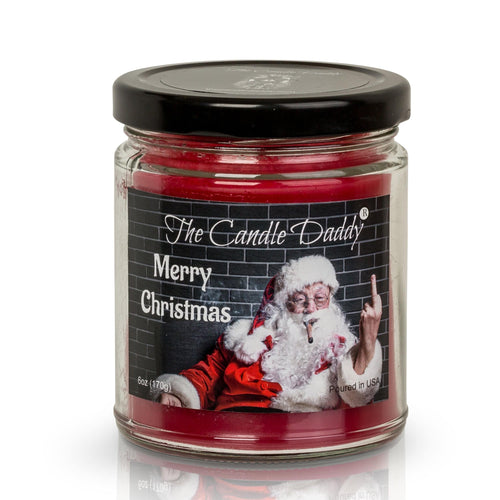 Merry Christmas (Santa Bird) Holiday Candle - Funny Christmas Day Scented Candle - Funny Holiday Candle for Christmas, New Years - Long Burn Time, Holiday Fragrance, Hand Poured in USA - 6oz - The Candle Daddy